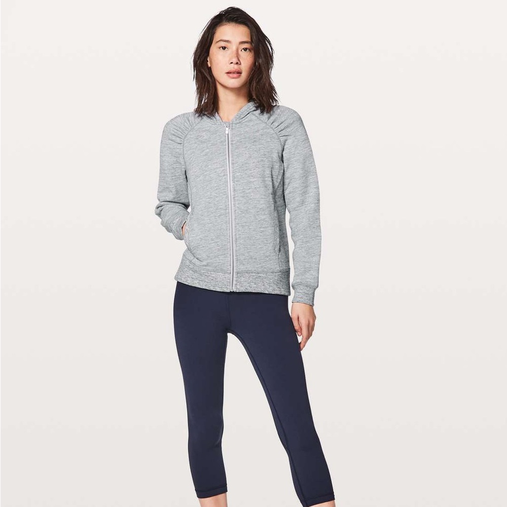 Lululemon Cool & Collected Jacket Zip Sweater Scuba Size 8 Cotton Terry
